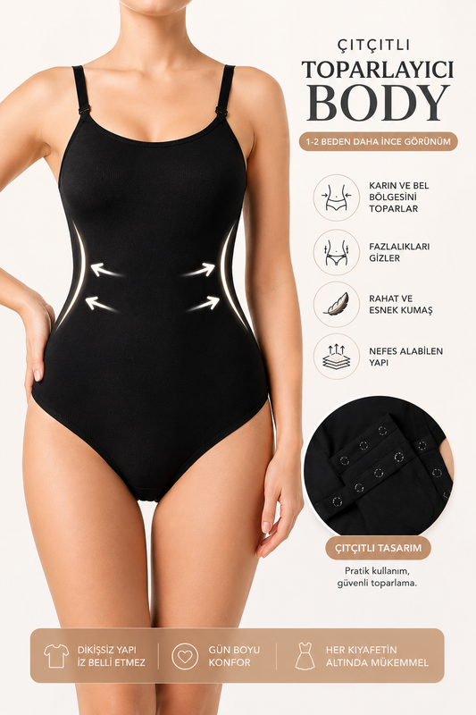 Karın ve Bel Toparlayıcı Çıt Çıtlı Body