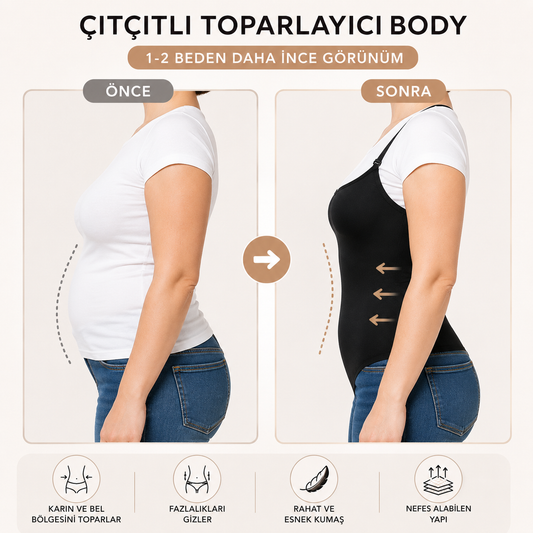 Karın ve Bel Toparlayıcı Çıt Çıtlı Body